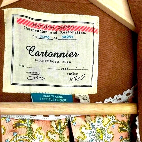 Anthropologie Cartonnier Women’s Shania Toasted Toffee Belted Trench Coat - Picture 8 of 8